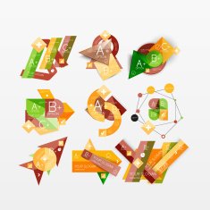 Paper graphics infographic web layouts N8