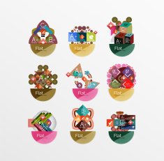 Set of abstract geometric shapes with options N49