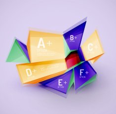 Geometric shapes with sample text Abstract template N177