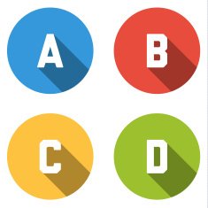 Collection of 4 isolated flat buttons (icons) for possibiliti