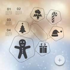 Christmas infographic with unfocused background N38