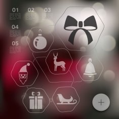 Christmas infographic with unfocused background N39
