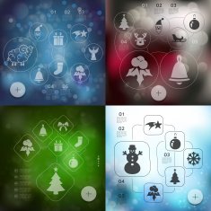 Christmas infographic with unfocused background N43