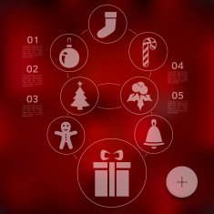 Christmas infographic with unfocused background N44