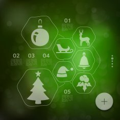 Christmas infographic with unfocused background N46