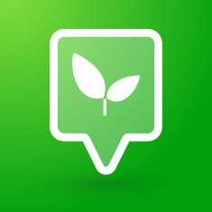 Square tooltip with a recycle sign N3
