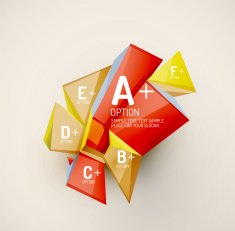 Geometric shapes with sample text Abstract template N180