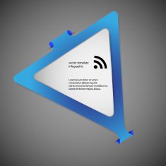 Triangle infographic template with blue color