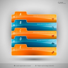 Modern business tabs for infographics N13