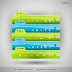 Modern business tabs for infographics N16