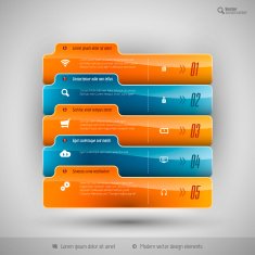 Modern business tabs for infographics N17