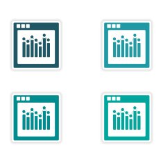icon sticker realistic design on paper charts