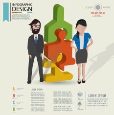 Syringe puzzle info graphic design character design clean vector