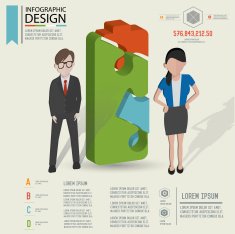 Battery puzzle info graphic design and character clean vector