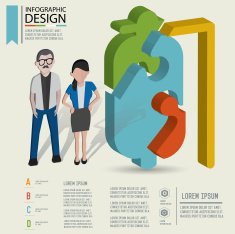 Medical puzzle info graphic design character design clean vector