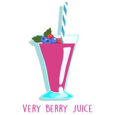mixed berries delicious healthy juice vector