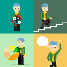 Set of businessman pose character concepts N72