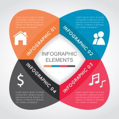 Flower Style Infographics Elements