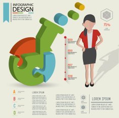 Science three dimension info graphic design clean vector