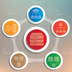 Database server Info graphic design clean vector N2