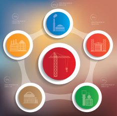 Construction and industry concept info graphic design clean vector N3