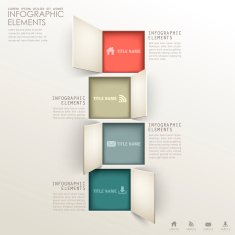 abstract 3d paper infographics N27