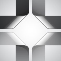 Infographics moebius origami gray shiny paper triangles on white