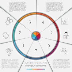 Infographic template on 7 positions