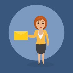 businesswoman with letter character