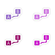assembly realistic sticker design on paper distance N2
