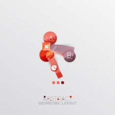 Glossy paper style geometric abstract infographic design N66