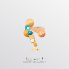 Glossy paper style geometric abstract infographic design N68