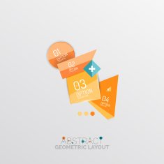 Glossy paper style geometric abstract infographic design N69