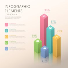 abstract bar chart infographics N4