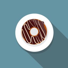 Donut Flat Icon with Long Shadow Vector Illustration