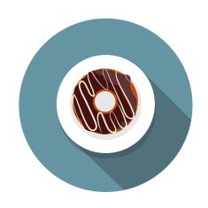 Donut Flat Icon with Long Shadow Vector Illustration N2