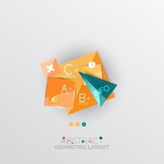 Glossy paper style geometric abstract infographic design N72