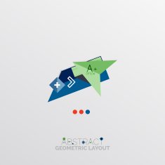 Glossy paper style geometric abstract infographic design N73