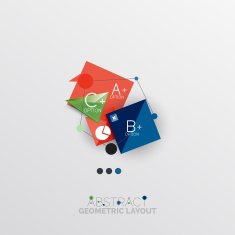 Glossy paper style geometric abstract infographic design N74