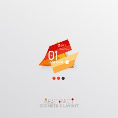 Glossy paper style geometric abstract infographic design N75