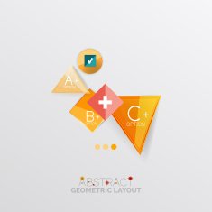 Glossy paper style geometric abstract infographic design N76