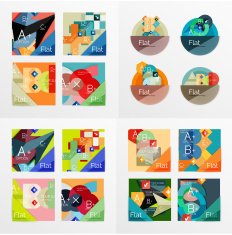 Modern geometric design temlates universal diagram banner number options workflow N7