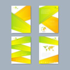 Modern vector set of brochures in the ecology style for