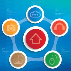 Media and technology info graphic design clean vector