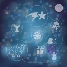 Christmas infographic with unfocused background N47
