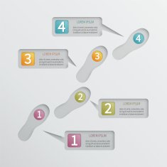 Four steps vector perforated infographic template N5