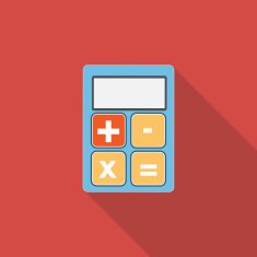 Calculator Flat Icon with Long Shadow Vector Illustration