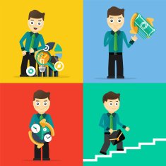 Set of businessman pose character concepts N95