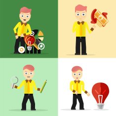 Set of businessman pose character concepts N103