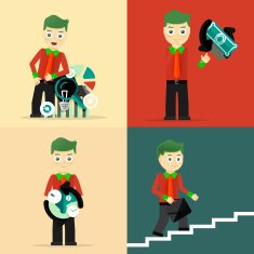 Set of businessman pose character concepts N107